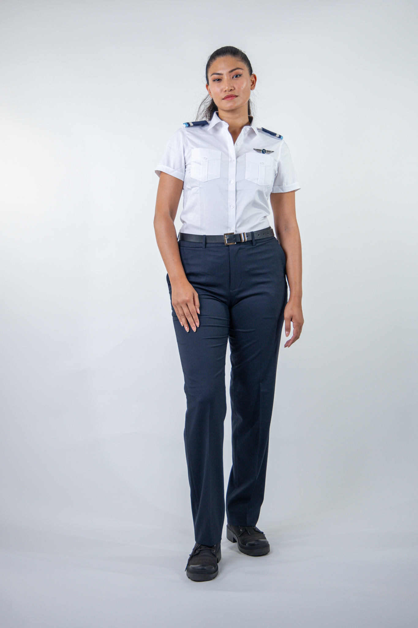 Ladies Short Sleeve Aviator Shirt