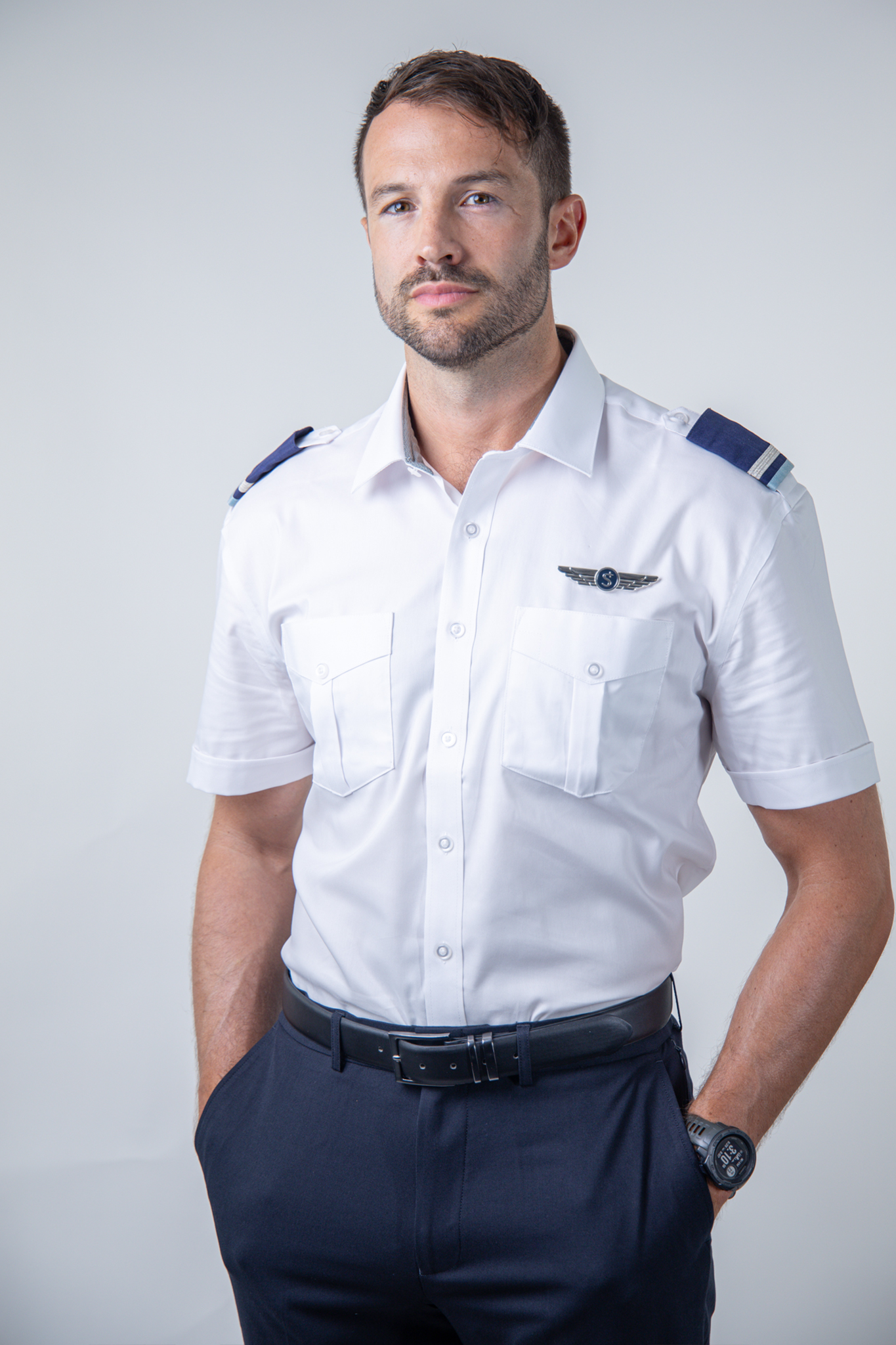 Men's Short Sleeve Aviator Shirt